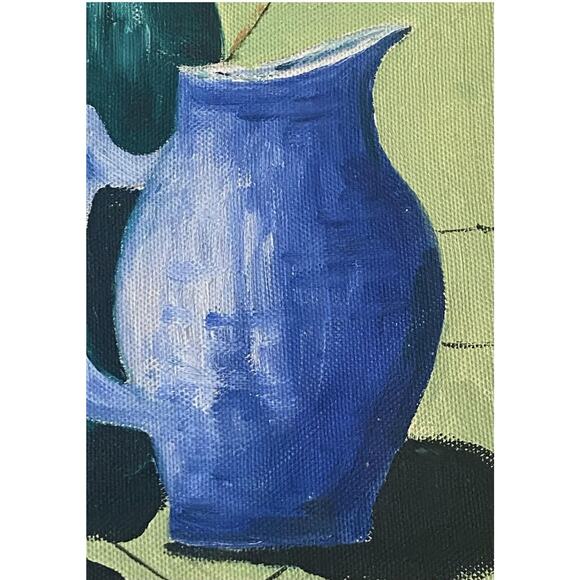 Mid 20th Century Painting Oil On Board Still Life “Three Jugs” Artist Signed - Picture 6 of 12